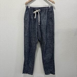 J.Crew Mens Linen Blend Jogger Pants Blue Heather Casual Small